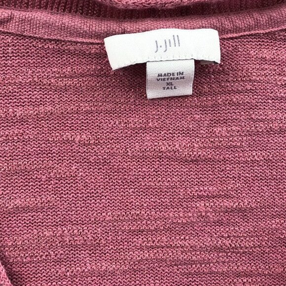 J. Jill Womens Sweater Size XLT V-Neck Long Sleeve Pink Knit Pullover Casual - Picture 3 of 8